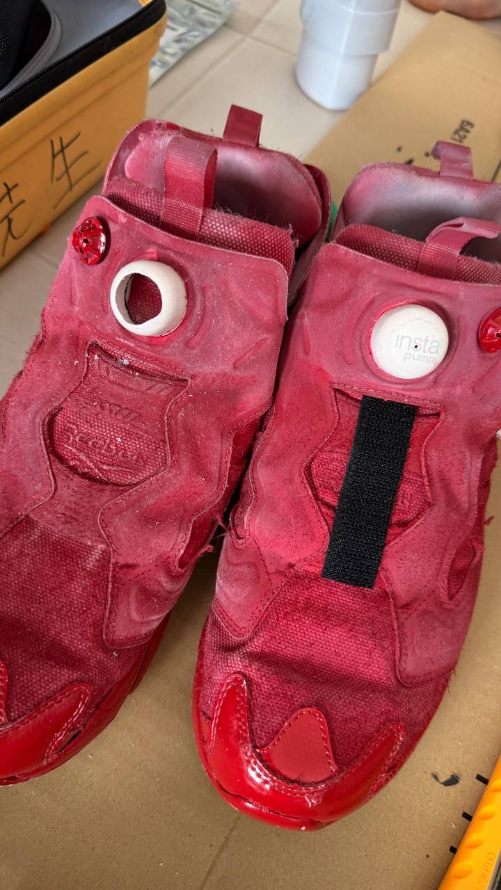 Reebok Pump Fury after red paint